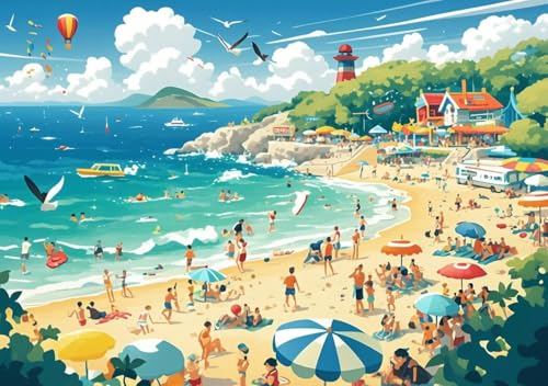 Puzzle 50 Teile Erwachsene Klassische Puzzle Strand Perfekt Um Die ProblemlöSungsfäHigkeiten Zu Verbessern, FöRdert Konzentration und Geduld, für Erwachsene und Kinder Ab 14 Jahren 15x10 cm X-9 von Cohnpjng
