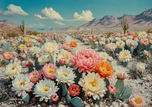 Puzzle 50 Teile Erwachsene Klassische Puzzle Wüstenblume Perfekt Um Die ProblemlöSungsfäHigkeiten Zu Verbessern, FöRdert Konzentration und Geduld, für Erwachsene und Kinder Ab 14 Jahren 15x10 cm L-9 von Cohnpjng