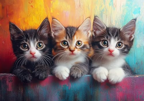Puzzle 50 Teile Katze, Puzzle Erwachsene XXL 15x10 cm EIN Herausforderndes RäTsel ImpossiblePuzzle, DIY Puzzlespiele für Die Ganze Familie, Compact Box Mit Poster Geschenke für Frauen/MäNner Q-2 von Cohnpjng