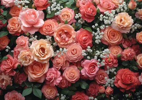 Puzzle 50 Teile Rosa Blüten, Puzzle Erwachsene XXL 15x10 cm EIN Herausforderndes RäTsel ImpossiblePuzzle, Puzzlespiele für Die Ganze Familie, Compact Box Mit Poster Geschenke für Frauen/MäNner U-1 von Cohnpjng