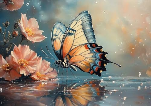 Puzzle 50 Teile Schmetterling, Puzzle Erwachsene XXL 15x10 cm EIN Herausforderndes RäTsel ImpossiblePuzzle, Puzzlespiele für Die Ganze Familie, Compact Box Mit Poster Geschenke für Frauen/MäNner Z-8 von Cohnpjng