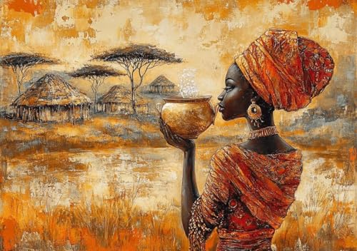 Puzzle 500 Teile Erwachsene Klassische Puzzle Afrikanische Frau, Um Die ProblemlöSungsfäHigkeiten Zu Verbessern, FöRdert Konzentration und Geduld, Erwachsene und Kinder Ab 14 Jahren 52x38 cm O-2 von Cohnpjng