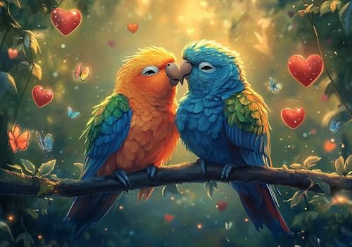 Puzzle 500 Teile Erwachsene Klassische Puzzle Bunter Papagei Perfekt Um Die ProblemlöSungsfäHigkeiten Zu Verbessern, FöRdert Konzentration und Geduld, Erwachsene und Kinder Ab 14 Jahren 52x38 cm P-6 von Cohnpjng
