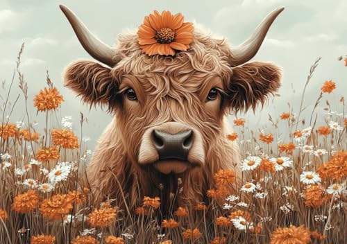 Puzzle 500 Teile Erwachsene Klassische Puzzle Hochlandrinder Perfekt Um Die ProblemlöSungsfäHigkeiten Zu Verbessern, FöRdert Konzentration und Geduld, Erwachsene und Kinder Ab 14 Jahren 52x38 cm E-8 von Cohnpjng