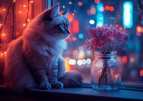 Puzzle 500 Teile Erwachsene Klassische Puzzle Katze Perfekt Um Die ProblemlöSungsfäHigkeiten Zu Verbessern, FöRdert Konzentration und Geduld, für Erwachsene und Kinder Ab 14 Jahren 52x38 cm M-4 von Cohnpjng