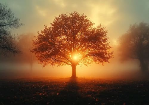 Puzzle 500 Teile Erwachsene Klassische Puzzle Sonnenscheinbaum Perfekt Um Die ProblemlöSungsfäHigkeiten Zu Verbessern, FöRdert Konzentration und Geduld, Erwachsene und Kinder Ab 14 Jahren 52x38 cm J-5 von Cohnpjng