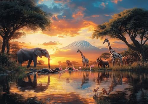 Puzzle 500 Teile Erwachsene Klassische Puzzle Tierwelt Perfekt Um Die ProblemlöSungsfäHigkeiten Zu Verbessern, FöRdert Konzentration und Geduld, für Erwachsene und Kinder Ab 14 Jahren 52x38 cm D-3 von Cohnpjng