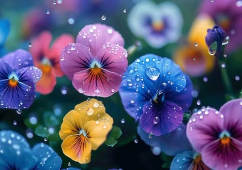 Puzzle 500 Teile Farbige Blumen, Puzzle Erwachsene XXL 52x38cm EIN Herausforderndes RäTsel ImpossiblePuzzle, Puzzlespiele für Die Ganze Familie, Compact Box Mit Poster Geschenke für Frauen/MäNner B-3 von Cohnpjng
