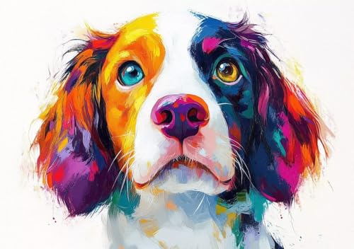 Puzzle 500 Teile Farbiger Hund, Puzzle Erwachsene XXL 52x38 cm EIN Herausforderndes RäTsel ImpossiblePuzzle, Puzzlespiele für Die Ganze Familie, Compact Box Mit Poster Geschenke für Frauen/MäNner L-3 Puzzle 500 Teile Farbiger Hund, Puzzle Erwachsene XXL 52x38 cm EIN Herausforderndes RäTsel ImpossiblePuzzle, Puzzlespiele für Die Ganze Familie, Compact Box Mit Poster Geschenke für Frauen/MäNner L-3 von Cohnpjng