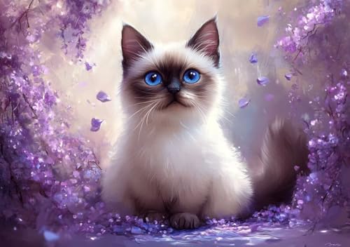 Puzzle 80 Teile 5D DIY Erwachsene Klassische Puzzle Katze Perfekt Um Die ProblemlöSungsfäHigkeiten Zu Verbessern, FöRdert Konzentration und Geduld, für Erwachsene und Kinder Ab 14 Jahren 15x10 cm Z-4 von Cohnpjng