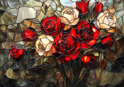 Puzzle 80 Teile 5D DIY Erwachsene Klassische Puzzle Rose Perfekt Um Die ProblemlöSungsfäHigkeiten Zu Verbessern, FöRdert Konzentration und Geduld, für Erwachsene und Kinder Ab 14 Jahren 15x10 cm Q-7 von Cohnpjng