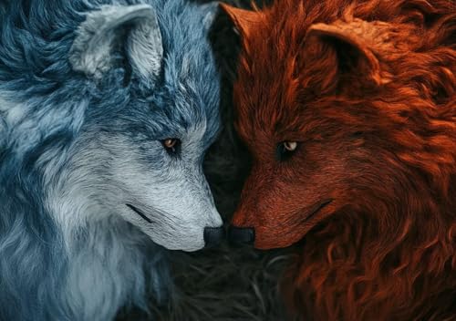Puzzle 80 Teile 5D DIY Erwachsene Klassische Puzzle Wolf Perfekt Um Die ProblemlöSungsfäHigkeiten Zu Verbessern, FöRdert Konzentration und Geduld, für Erwachsene und Kinder Ab 14 Jahren 15x10 cm I-0 von Cohnpjng