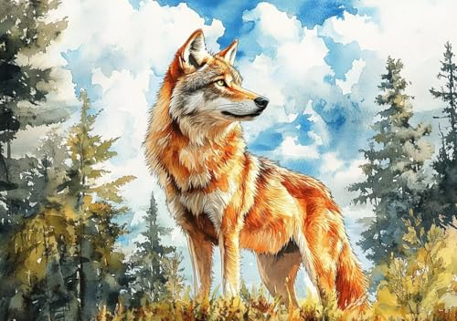 Puzzle 80 Teile 5D DIY Erwachsene Klassische Puzzle Wolf Perfekt Um Die ProblemlöSungsfäHigkeiten Zu Verbessern, FöRdert Konzentration und Geduld, für Erwachsene und Kinder Ab 14 Jahren 15x10 cm R-6 von Cohnpjng