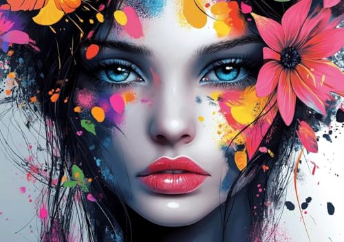Puzzle 80 Teile Erwachsene Klassische Puzzle Blumenfrau Perfekt Um Die ProblemlöSungsfäHigkeiten Zu Verbessern, FöRdert Konzentration und Geduld, für Erwachsene und Kinder Ab 14 Jahren 15x10 cm I-5 von Cohnpjng