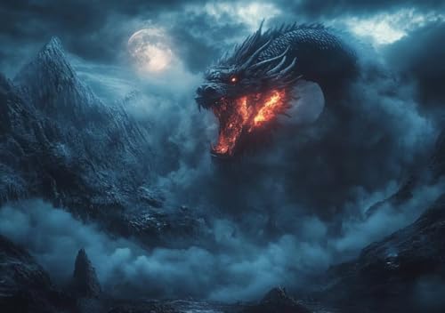 Puzzle 80 Teile Erwachsene Klassische Puzzle Drachen Perfekt Um Die ProblemlöSungsfäHigkeiten Zu Verbessern, FöRdert Konzentration und Geduld, für Erwachsene und Kinder Ab 14 Jahren 15x10 cm P-4 von Cohnpjng
