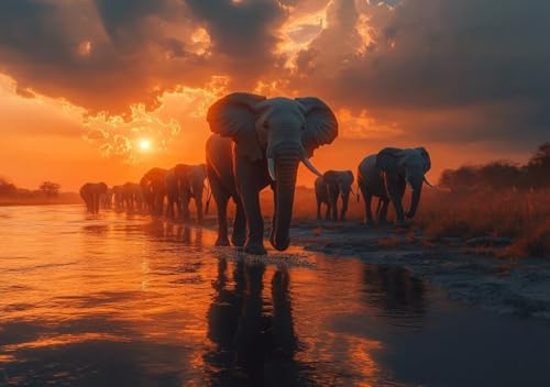 Puzzle 80 Teile Erwachsene Klassische Puzzle Elefant Perfekt Um Die ProblemlöSungsfäHigkeiten Zu Verbessern, FöRdert Konzentration und Geduld, für Erwachsene und Kinder Ab 14 Jahren 15x10 cm K-1 von Cohnpjng