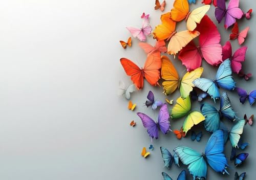 Puzzle 80 Teile Erwachsene Klassische Puzzle Farbiger Schmetterling, Um Die ProblemlöSungsfäHigkeiten Zu Verbessern, FöRdert Konzentration und Geduld, Erwachsene und Kinder Ab 14 Jahren 15x10 cm C-6 von Cohnpjng