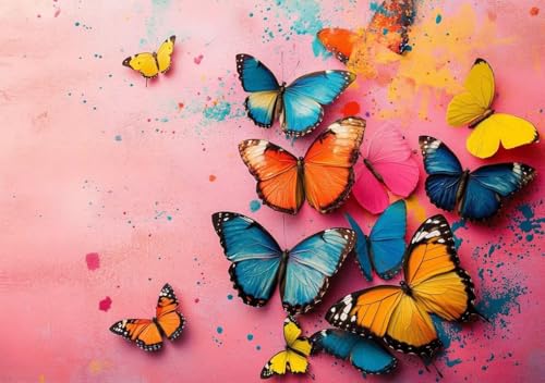 Puzzle 80 Teile Erwachsene Klassische Puzzle Farbiger Schmetterling, Um Die ProblemlöSungsfäHigkeiten Zu Verbessern, FöRdert Konzentration und Geduld, Erwachsene und Kinder Ab 14 Jahren 15x10 cm G-9 von Cohnpjng