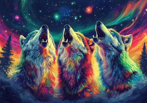 Puzzle 80 Teile Erwachsene Klassische Puzzle Farbwolf Perfekt Um Die ProblemlöSungsfäHigkeiten Zu Verbessern, FöRdert Konzentration und Geduld, für Erwachsene und Kinder Ab 14 Jahren 15x10 cm L-4 von Cohnpjng