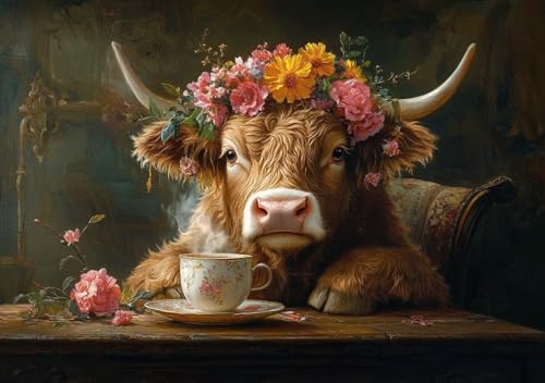 Puzzle 80 Teile Erwachsene Klassische Puzzle Hochlandrinder Perfekt Um Die ProblemlöSungsfäHigkeiten Zu Verbessern, FöRdert Konzentration und Geduld, Erwachsene und Kinder Ab 14 Jahren 15x10 cm Q-6 von Cohnpjng