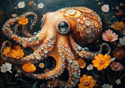 Puzzle 80 Teile Erwachsene Klassische Puzzle Oktopus Perfekt Um Die ProblemlöSungsfäHigkeiten Zu Verbessern, FöRdert Konzentration und Geduld, für Erwachsene und Kinder Ab 14 Jahren 15x10 cm A-0 von Cohnpjng