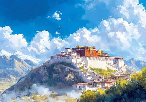 Puzzle 80 Teile Erwachsene Klassische Puzzle Potala-Palast Perfekt Um Die ProblemlöSungsfäHigkeiten Zu Verbessern, FöRdert Konzentration und Geduld, für Erwachsene und Kinder Ab 14 Jahren 15x10 cm L-9 von Cohnpjng