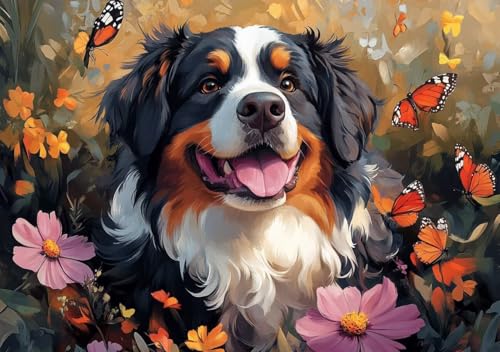 Puzzle 80 Teile Erwachsene Klassische Puzzle Schmetterling und Hund, Um Die ProblemlöSungsfäHigkeiten Zu Verbessern, FöRdert Konzentration und Geduld, Erwachsene und Kinder Ab 14 Jahren 15x10 cm A-3 von Cohnpjng