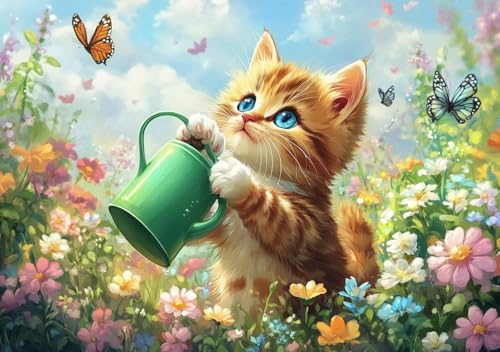 Puzzle 80 Teile Erwachsene Klassische Puzzle Schmetterling und Katze, Um Die ProblemlöSungsfäHigkeiten Zu Verbessern, FöRdert Konzentration und Geduld, Erwachsene und Kinder Ab 14 Jahren 15x10 cm A-1 von Cohnpjng