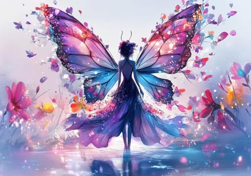 Puzzle 80 Teile Erwachsene Klassische Puzzle Schmetterlingsfrau, Um Die ProblemlöSungsfäHigkeiten Zu Verbessern, FöRdert Konzentration und Geduld, Erwachsene und Kinder Ab 14 Jahren 15x10 cm A-7 von Cohnpjng