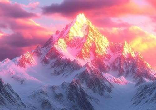 Puzzle 80 Teile Erwachsene Klassische Puzzle Sonnenschein-Schneeberg, Um Die ProblemlöSungsfäHigkeiten Zu Verbessern, FöRdert Konzentration und Geduld, Erwachsene und Kinder Ab 14 Jahren 15x10 cm B-5 von Cohnpjng