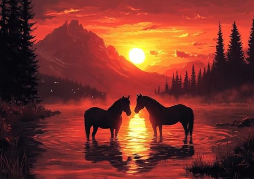 Puzzle 80 Teile Erwachsene Klassische Puzzle Sonnenuntergangslandschaft, ProblemlöSungsfäHigkeiten Zu Verbessern, FöRdert Konzentration und Geduld, Erwachsene und Kinder Ab 14 Jahren 15x10 cm E-6 von Cohnpjng