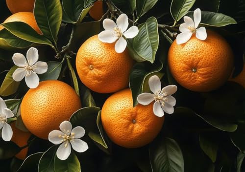 Puzzle 80 Teile Orangenbaum, Puzzle Erwachsene XXL 15x10 cm EIN Herausforderndes RäTsel ImpossiblePuzzle, Puzzlespiele für Die Ganze Familie, Compact Box Mit Poster Geschenke für Frauen/MäNner T-4 von Cohnpjng