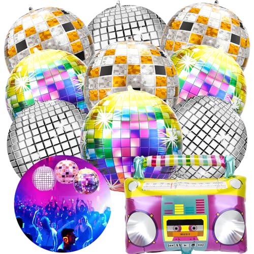 Coicok 10 Stück Discokugel Luftballon, 22 Zoll 4D Luftballons, Luftballons Geburtstag, Party Deko, Disco-Mottoparty Geburtstag Party, Geburtstag Party Karneval Deko, Happy Birthday Ballon Coicok 10 Stück Discokugel Luftballon, 22 Zoll 4D Luftballons, Luftballons Geburtstag, Party Deko, Disco-Mottoparty Geburtstag Party, Geburtstag Party Karneval Deko, Happy Birthday Ballon von Coicok