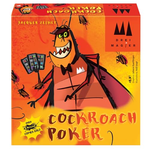 Coiledspring Games Schmidt, DMS Cockroach Poker English Edition, Card Game, Ages 8+, 2-6 Players, 15 Minutes Playing Time,Orange von Coiledspring Games