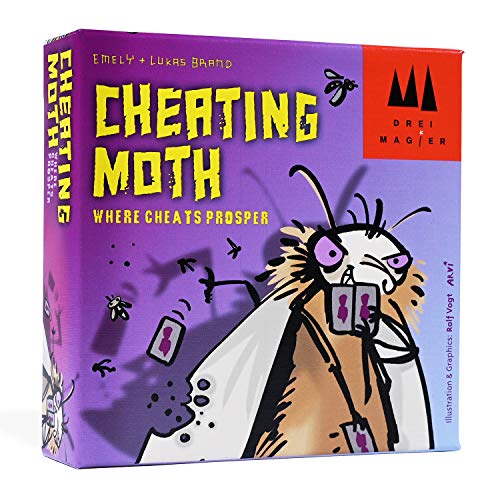 Three Magicians , Cheating Moth , Card Game , Ages 7+ , 3-5 Players , 20 Minutes Playing Time von Three Magicians