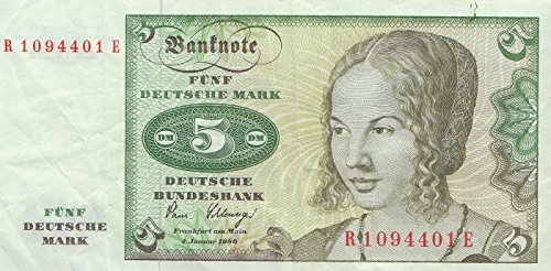 Coins of Germany BRD (BR.Deutschland) Rosenbg: 285a Serie: R gebraucht (III) 1980 5 Deutsche Mark (Banknoten für Sammler) von Coins of Germany