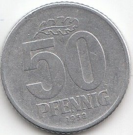 Coins of Germany DDR Jägernr: 1512 1968 A sehr schön Aluminium 1968 50 Pfennig Staatswappen (Münzen für Sammler) von Coins of Germany