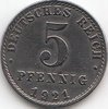 Coins of Germany Deutsches Reich Jägernr: 297 1919 D sehr schön Eisen 1919 5 Pfennig Reichsadler (Münzen für Sammler) von Coins of Germany