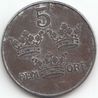 Coins of Germany Schweden KM-Nr. : 812 1949 sehr schön Stahl 1949 5 Öre Gekröntes Monogramm (Münzen für Sammler) von Coins of Germany