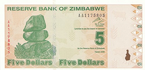 Coins of Germany Simbabwe Pick-Nr: 93 bankfrisch (I) 2009 5 Dollars Chiremba (Banknoten für Sammler) von Coins of Germany