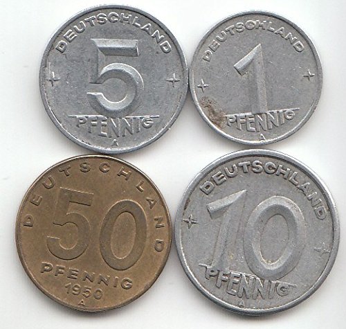 DDR Münzset sehr schön 1-50 Pfennig 1948-1950 von Coins of Germany