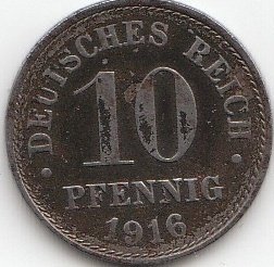 Deutsches Reich Jägernr: 298 1917 A sehr schön Eisen sehr schön 1917 10 Pfennig Reichsadler im Perlkreis (Münzen für Sammler) von Coins of Germany