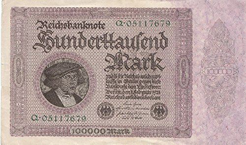 Deutsches Reich Rosenbg: 82a, Reichsdruckerei gebraucht (III) 1923 100.000 Mark (Banknoten für Sammler) von Coins of Germany