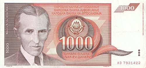 Jugoslawien Pick-Nr: 107 gebraucht (III) 1990 1000 Dinara Tesla (Banknoten für Sammler) von Coins of Germany