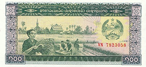 Laos Pick-Nr: 30a bankfrisch (I) 1979 100 Kip Getreideernte (Banknoten für Sammler) von Coins of Germany