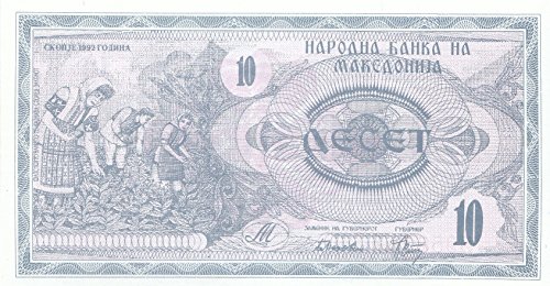 Mazedonien Pick-Nr: 1a bankfrisch (I) 1992 10 Denar Bauern (Banknoten für Sammler) von Coins of Germany
