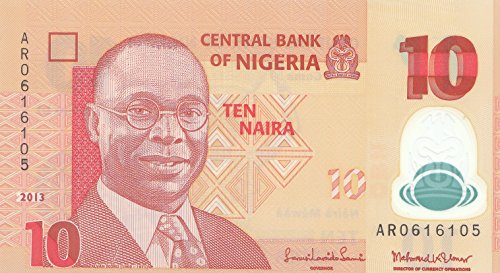 Nigeria Pick-Nr: 39d bankfrisch (I) 2013 10 Naira Polymer (Banknoten für Sammler) von Coins of Germany