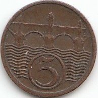 Tschechoslowakei KM-Nr. : 6 1925 sehr schön Bronze 1925 5 Haleru Löwe (Münzen für Sammler) von Coins of Germany