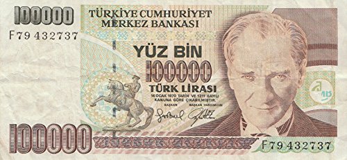 Türkei Pick-Nr: 206 gebraucht (III) 1970 100.000 Lira Atatürk (Banknoten für Sammler) von Coins of Germany