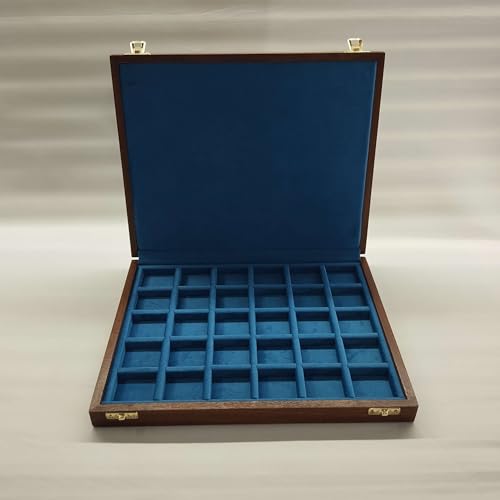 Holzbox für Münzen zum Sammeln – Platz für 30 Münzen 4 x 4 cm von Coins&More
